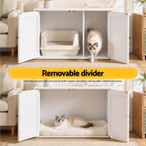 i.Pet 80x53cm Cat Litter Box Enclosure Hidden Litter Tray Cabinet Furniture White