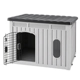 i.Pet 109cm Large Dog House Outdoor Pet Kennel with Metal Door Grey