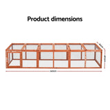 i.Pet Chicken Coop Wooden Pet Run Rabbit Hutch Large Outdoor Cage with Play Area Brown