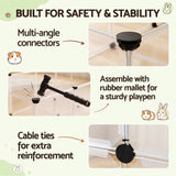 i.Pet Pet Dog Playpen 20 Panels with Baseboard DIY Enclosure Small Animal Rabbit Pen