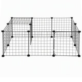 i.Pet Dog Playpen 12 Panels Pet Playpen 35x35cm Iron DIY Enclosure for Small Animals