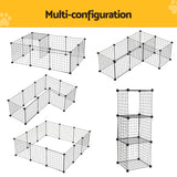 i.Pet Dog Playpen 12 Panels Pet Playpen 35x35cm Iron DIY Enclosure for Small Animals