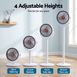 Devanti Rechargeable Pedestal Fan, 4000mAh Battery 5 Speed 4 Height, White