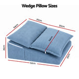 Giselle Reading Pillow For Sitting In Bed, No-Sag 25D Foam Base, Modular Backrest With Dual Pockets For Gaming, 52x51x26cm Corduroy Cover