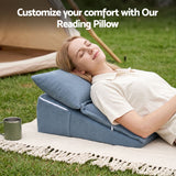 Giselle Reading Pillow For Sitting In Bed, No-Sag 25D Foam Base, Modular Backrest With Dual Pockets For Gaming, 52x51x26cm Corduroy Cover