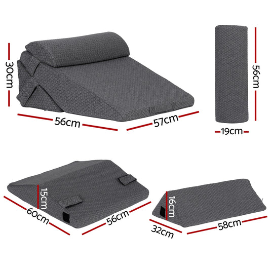Giselle Bedding Adjustable Wedge Pillow Grey
