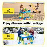 Keezi Ride On Digger with Sand and Water Table Sandpit Toys Set