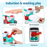 Keezi Kids Kitchen Play Set Play Pretend Sink Dishwasher Toys Green