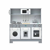 Keezi Wooden Play Kitchen Pretend Kitchen 82cm Kids Toy Food Set Grey