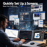 Devanti 14 Inch Portable Monitor Laptop Screen Extender Triple Display
