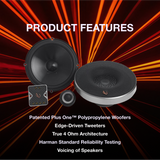 INFINITY PRIMUS 6510CS 6-1/2"  COMPONENT SPEAKERS SYSTEM POWER HANDLING 80 WATTS RMS - 2.7 OHM