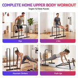 Everfit Dip Station Parallette Bars Home Gym Workout Stand Black
