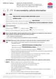 E-micromobility vehicle information sheet from NSW Fair Trading with product details and safety instructions.