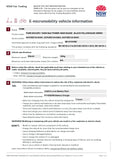 E-micromobility vehicle information sheet from NSW Fair Trading with product details and safety instructions.