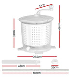 Devanti Portable Washing Machine Manual Spin Dryer Compact for Camping Caravan Apartment