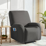 Artiss Recliner Chair Covers with Storage Side Pockets Grey Fabric