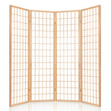 Artiss 4 Panel Room Divider Screen 174x179cm Natural