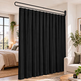Artiss Room Divider Wall Mounted Hanging Curtain Partition Screen Black 200x220cm