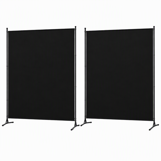 Artiss Room Divider Set of 2 Privacy Screen Fabric Room Separator Partition 175x180cm Black