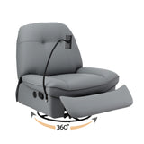 Artiss Manual Swivel Rocker Recliner with USB Ports Rocking Chair Nursery Sofa Lounge