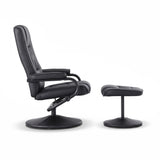 Artiss Recliner with Ottoman 360-Degree Swivel Recliner Chair and Ottoman Set PU Leather Black