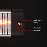 Devanti 2PCS Electric Radiant Strip Heater Outdoor Indoor Patio Infrared Heaters 3000W