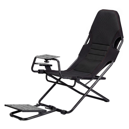 Artiss Steel Foldable Racing Simulator Cockpit Seat Wheel Stand Gear Shifter Mount Black