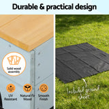 Keezi Wooden Car Sandpit Kids Sandbox Outdoor Play Toy w/ Storage Ground Sheet 120cm