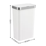Devanti 50L Motion Sensor Trash Bin Automatic Kitchen Waste Dustbin White