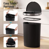 Devanti 50L Sensor Bin D-Shape Trash Can Kitchen Smart Rubbish Bin Black