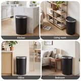 Devanti 50L Sensor Bin D-Shape Trash Can Kitchen Smart Rubbish Bin Black
