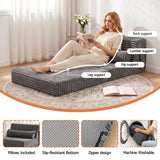 Artiss 3-in-1 Folding Sofa Bed Armless Lounger Chair with Side Pocket and Pillow