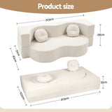 Artiss Folding Sofa Bed Floor Couch 2-in-1 Convertible Futon Loveseat Beige
