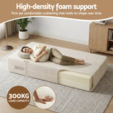 Artiss Folding Sofa Bed Floor Couch 2-in-1 Convertible Futon Loveseat Beige