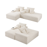 Artiss Double Chaise Lounge Sofa 2-Seater Modular Sofa Lounge Chair Couch Beige