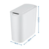 Devanti Automatic Trash Bin 2PCS with Lid 11L Motion Sensor Kitchen Bin Touchless Garbage Can Modern White Plastic Slim Rubbish Bin with Liner Holder for Kitchen, Home, Office