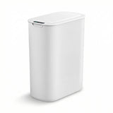 Devanti Automatic Trash Bin with Lid 25L Motion Sensor Kitchen Bin Touchless Garbage Can Plastic Slim Rubbish Bin with Liner Holder for Kitchen, Home, Office, White