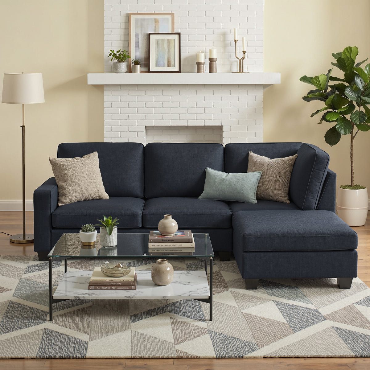 Artiss Modular Sofa Chaise Set 4-seater Dark Grey