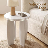 Artiss Single Boneless Sofa & Round End Table Set White