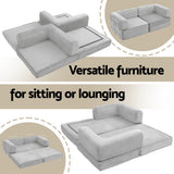 Artiss Convertible Folding Sofa Bed Grey