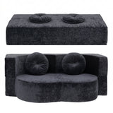 Artiss 2 in 1 Convertible Compressed Sofa Bed, Folding Boneless Sofabed for Living Room ,Comfort Curved Sleeper Couch with High Density Sponge, Apartment Essentials, No Assembly, 2 Pillows, Grey