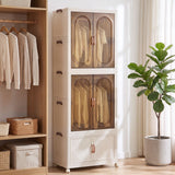 Artiss Foldable Storage Cabinet Stackable Wardrobe Box Clear Magnetic Door White