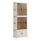 Artiss Foldable Storage Cabinet Stackable Wardrobe Box Clear Magnetic Door White