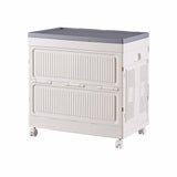 Artiss Foldable Storage Cabinet Stackable Box Flip-Top Rolling Organiser White