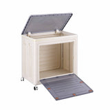 Artiss Foldable Storage Cabinet Stackable Box 2 Doors Rolling Organiser White