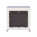 Artiss Foldable Storage Cabinet Stackable Box 2 Doors Rolling Organiser White