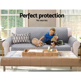 Artiss Sofa Cover Couch Covers 3 Seater Quilted Grey