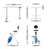 Artiss Under Desk Folding X-Bike with 140cm Automatic Standing Desk Magnetic Resistance White