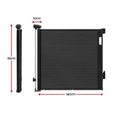 Keezi Retractable Gate Baby Gate Pet Safety Fence Extends up to 140cm Black