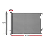 Keezi Retractable Gate Baby Gate Pet Safety Fence Extends up to 400cm Grey
